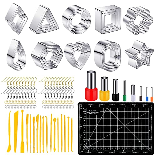 Yayatty 153 Stück Polymer Clay Cutter Set - 30 Form Ohrring Cutters Mit Ohrringe Zubehör, Plastic Ohrringschneider für Schmuckherstellung Yayatty 153 Stück Polymer Clay Cutter Set - 30 Form Ohrring Cutters Mit Ohrringe Zubehör, Plastic Ohrringschneider für Schmuckherstellung von Yayatty
