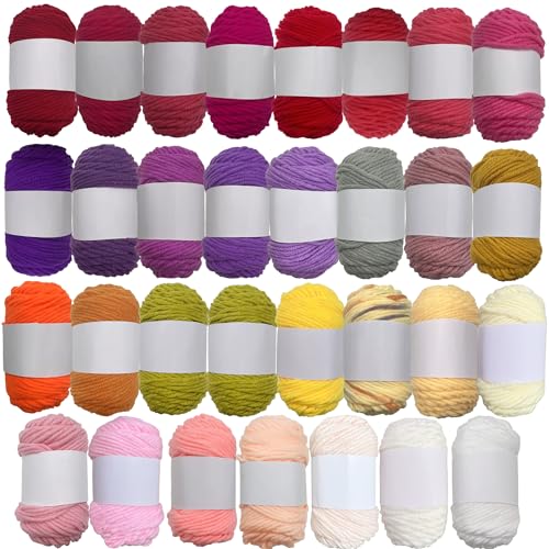 Yayatty 30 Farbe Wolle Zum Stricken Häkelwolle, Wolle zum Häkeln, 15g Multicolor Garnstränge für Häkeln DIY, Handarbeit Stricken Garn, DIY Projekt Yayatty 30 Farbe Wolle Zum Stricken Häkelwolle, Wolle zum Häkeln, 15g Multicolor Garnstränge für Häkeln DIY, Handarbeit Stricken Garn, DIY Projekt von Yayatty