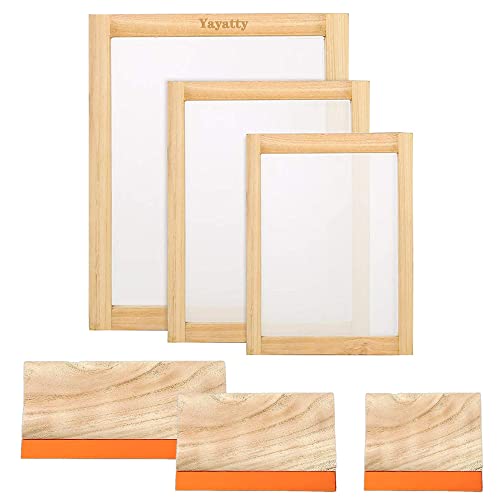 Yayatty 5 Stück Siebdruck Kit Siebdruck Rahmen Set, 3 Größe Holz Siebdruckrahmen mit Mesh, Siebdruck Rakel für Den Siebdruck Yayatty 5 Stück Siebdruck Kit Siebdruck Rahmen Set, 3 Größe Holz Siebdruckrahmen mit Mesh, Siebdruck Rakel für Den Siebdruck von Yayatty