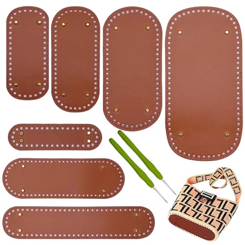 Yayatty 7 Stück Taschenboden zum Häkeln Leder, Braun Oval Tasche Taschenboden Kunstleder Boden Tasche Häkeln mit Häkeln für Taschenherstellung Yayatty 7 Stück Taschenboden zum Häkeln Leder, Braun Oval Tasche Taschenboden Kunstleder Boden Tasche Häkeln mit Häkeln für Taschenherstellung von Yayatty