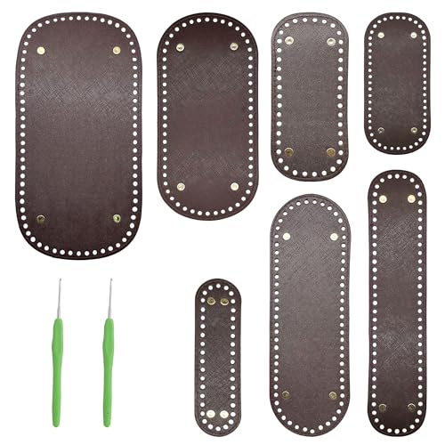 Yayatty 7 Stück Taschenboden zum Häkeln Leder, Kaffeebraun Oval Tasche Taschenboden Kunstleder Boden Tasche Häkeln mit Häkeln für Taschenherstellung Yayatty 7 Stück Taschenboden zum Häkeln Leder, Kaffeebraun Oval Tasche Taschenboden Kunstleder Boden Tasche Häkeln mit Häkeln für Taschenherstellung von Yayatty