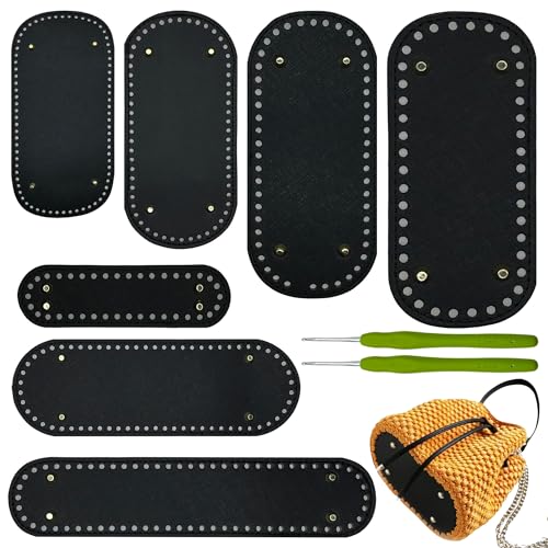Yayatty 7 Stück Taschenboden zum Häkeln Leder, Schwarz Oval Tasche Taschenboden Kunstleder Boden Tasche Häkeln mit Häkeln für Taschenherstellung Yayatty 7 Stück Taschenboden zum Häkeln Leder, Schwarz Oval Tasche Taschenboden Kunstleder Boden Tasche Häkeln mit Häkeln für Taschenherstellung von Yayatty
