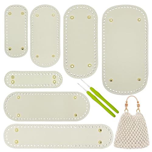 Yayatty 7 Stück Taschenboden zum Häkeln Leder, Weiß Oval Tasche Taschenboden Kunstleder Boden Tasche Häkeln mit Häkeln für Taschenherstellung Yayatty 7 Stück Taschenboden zum Häkeln Leder, Weiß Oval Tasche Taschenboden Kunstleder Boden Tasche Häkeln mit Häkeln für Taschenherstellung von Yayatty