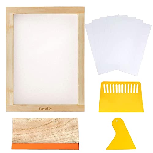 Yayatty 9 Stück Siebdruck Kit, Siebdruck Rahmen Set, Holz Siebdruckrahmen Anders Siebdruckrahmen mit Mesh, Tintenschaber und Abdeckband für Den Siebdruck Yayatty 9 Stück Siebdruck Kit, Siebdruck Rahmen Set, Holz Siebdruckrahmen Anders Siebdruckrahmen mit Mesh, Tintenschaber und Abdeckband für Den Siebdruck von Yayatty