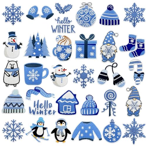 Yayatty Aufnäher zum Aufbügeln, Motiv: Weihnachtsmann, Pinguin, Schneeflocke, Stickerei, Aufnäher, Applikationen, Aufkleber für Handwerk, Kleidung, Hüte, Taschen, 32 Stück Yayatty Aufnäher zum Aufbügeln, Motiv: Weihnachtsmann, Pinguin, Schneeflocke, Stickerei, Aufnäher, Applikationen, Aufkleber für Handwerk, Kleidung, Hüte, Taschen, 32 Stück von Yayatty