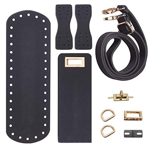 Yayatty DIY PU Ledertasche Strickset, Taschenboden zum Häkeln Einlegeboden mit Löchern Karabinerhaken Verschlüsse für Handtasche, Schwarz Yayatty DIY PU Ledertasche Strickset, Taschenboden zum Häkeln Einlegeboden mit Löchern Karabinerhaken Verschlüsse für Handtasche, Schwarz von Yayatty
