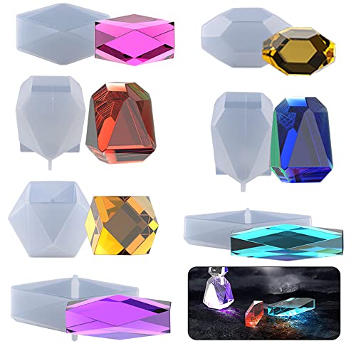 Yayatty Kristall Schmuck Gießformen 7 Stil Multifacet Kristall Resin Silikonform Epoxidharz Silikon Formen für Schmuckherstellung, Harz Gießen, Handwerk Yayatty Kristall Schmuck Gießformen 7 Stil Multifacet Kristall Resin Silikonform Epoxidharz Silikon Formen für Schmuckherstellung, Harz Gießen, Handwerk von Yayatty