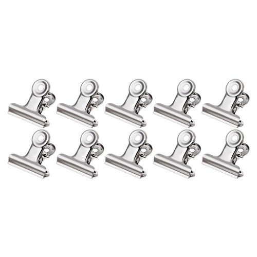 Yazhuq 10 Stück Metall-Clips mit Bulldoggen-Griff, Lebensmittel-Versiegelung, Beutelklemme, Papier, Dokumente, Ticket-Binder von Yazhuq