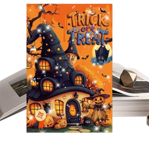 Yaztauho Halloween-Sticker Für Basteln Und Schulhefte,Kürbis Aufkleber für Wasserflaschen - 20 Blatt Abziehbilder Halloween Partygeschenke für Journaling Grußkarten Scrapbooking Füller für von Yaztauho
