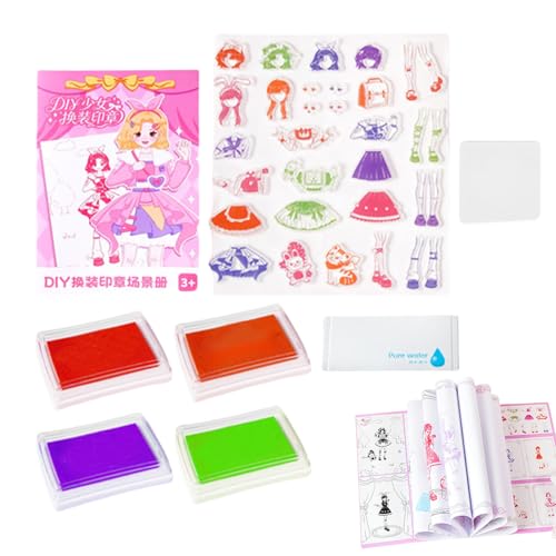 Yaztauho Mädchen Stempel Malbuch,Prinzessinnen Kostüme Rollenspiel Stempelset | Kreatives Reisespiel Mit Bunten Verkleidungen Für Fantasievolle Aktivitäten Yaztauho Mädchen Stempel Malbuch,Prinzessinnen Kostüme Rollenspiel Stempelset | Kreatives Reisespiel Mit Bunten Verkleidungen Für Fantasievolle Aktivitäten von Yaztauho