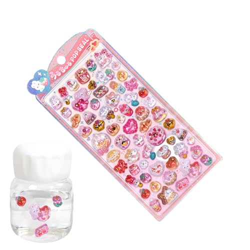 Yaztauho Sticker Für Kinder,3D Glitzer Aufkleber | Kristall Struktur Harz Scrapbooking Deko Für Flasche Notizbuch Journaling Handy von Yaztauho