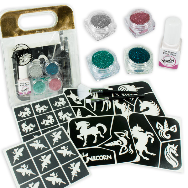 Glitzer-Tattoo-Set "Einhorn", 41-teilig Glitzer-Tattoo-Set "Einhorn", 41-teilig von Ybody