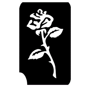 Rose Klebeschablone als Vorlage für Glitzertattoos/Neontattoos 5,5x8cm von Ybody