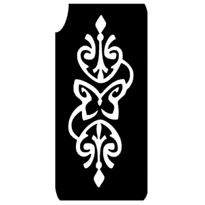 Tattooschablone Ornament 8,5cm, Schmetterling als Glitzertattoos von Ybody