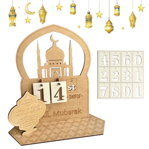 Ramadan Kalender,Ramadan Countdown Kalender Holz,Ramadan DIY Dekoration Aus Holz,Ramadan Kalender Dekorationen,Eid Mubarak Adventskalender 30 Tage Countdown von Ycaaeo