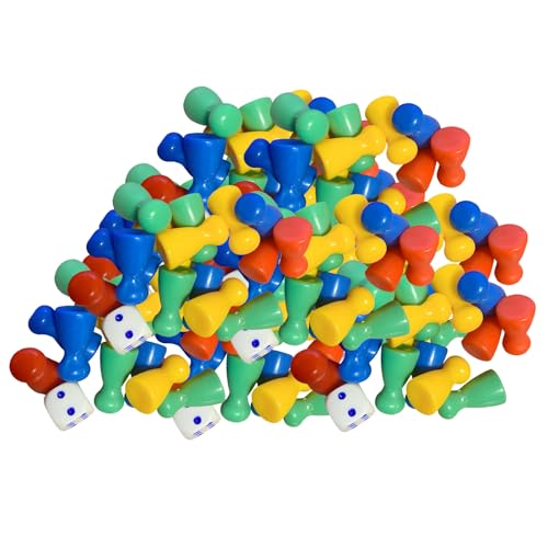 YceLon 108 Stück Spielfiguren für Brettspiele, 96 Holzfiguren in 4 Farben, 12 Würfel, Ideal für Mensch Ärgere Dich Nicht und Kniffel, Familienfreundliches Spielzubehör YceLon 108 Stück Spielfiguren für Brettspiele, 96 Holzfiguren in 4 Farben, 12 Würfel, Ideal für Mensch Ärgere Dich Nicht und Kniffel, Familienfreundliches Spielzubehör von YceLon