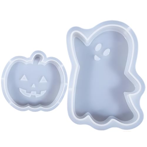 YceLon Silikonformen Gießformen Herbst, 2-teilige Kürbis und Geist Silikonformen für Halloween Silikonform Herbst Dekoration, DIY Basteln, Herbstdekoration und Partydekoration von YceLon