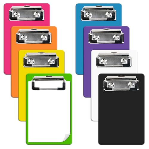 8er-Pack A6-Klemmbretter, Mini-Klemmbrett, 4 x 6 Zoll großes Kunststoff-Klemmbrett mit Stifthalter für Büro- und Schulbedarf, Notizblöcke, Taschenlisten 8er-Pack A6-Klemmbretter, Mini-Klemmbrett, 4 x 6 Zoll großes Kunststoff-Klemmbrett mit Stifthalter für Büro- und Schulbedarf, Notizblöcke, Taschenlisten von Ycgyycj