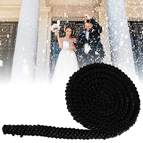 1 Yard Black Pearl Ribbon Tape - DIY -Kleidung Verschönern, Gestickte Nähendekorationszubehör (1 cm schwarze schräge Perlen) von Yctze