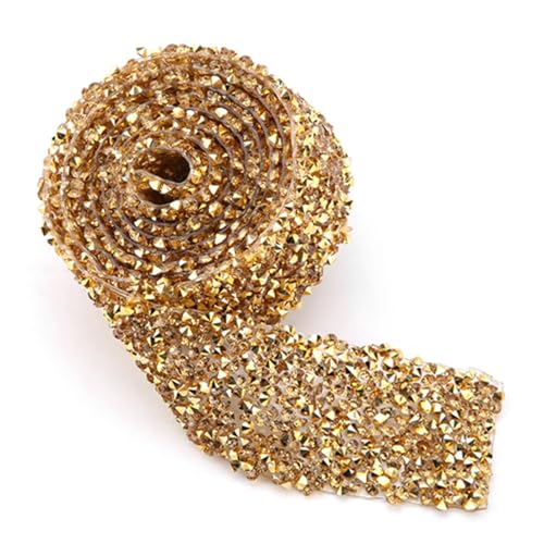 1 Yard Hellblauer Strassnetz Wrap Roll - Dekoration für Hochzeiten und Veranstaltungen (Kristallgoldboden) von Yctze