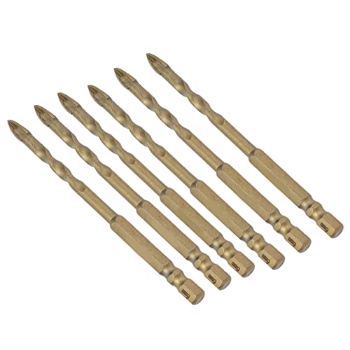 10 Pcs Speerkopfbohrerbits Set Carbid mit /4in -Sechskantgrenze für Glas, Keramik, Marmor und Holz (6 mm Lochdurchmesser) von Yctze