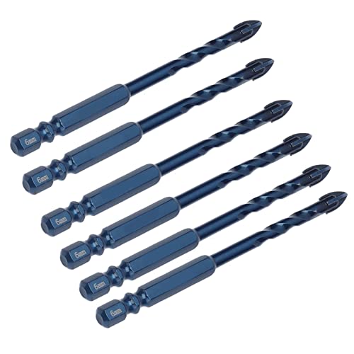 10 Pcs Speerkopfbohrerbits Set Carbid mit /4in -Sechskantgrenze für Glas, Keramik, Marmor und Holz (6 mm Lochdurchmesser) von Yctze