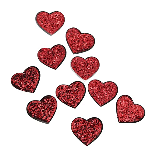 10pcs Red Heart Patch Bestickte DIY-Nähte Baumwolle N-On Appliqué für Kleider und Geschenke von Yctze