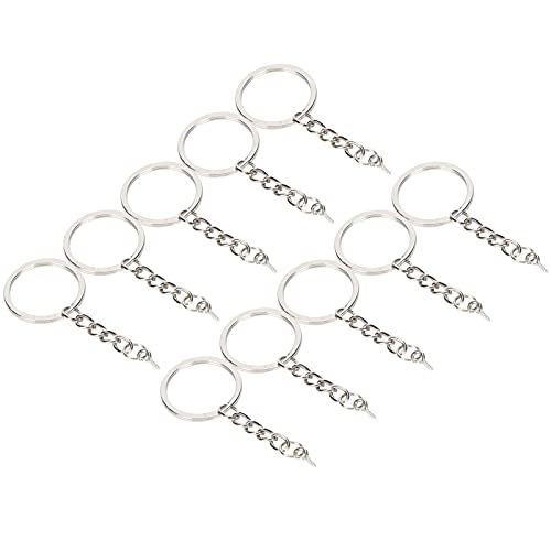 10pcs Silber OY -Schlüsselkette mit S Augennadel für DIY -Zubehör - Vielseitige Schlüsselanhänger für FTS und Dekorationen (φ28mm 【10 Teile】) von Yctze