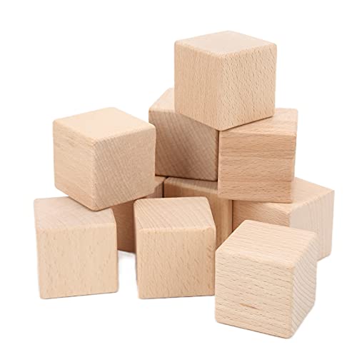 10pcs Unfertige Holzblöcke 4 Cm Holzwürfel für DIY -Handwerk und Wohnkultur von Yctze