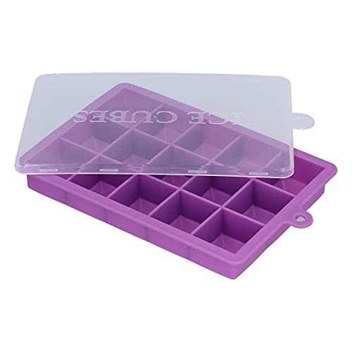 15-Grid-Silikoneis mit Deckel für Einfache DIY-Eis in Heimküche und Bäckerei (PURPLE) von Yctze