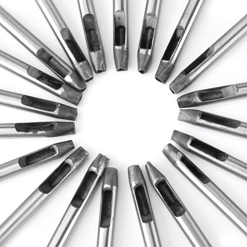 20pcs Set Kohlenstoffstahl Leder Blockblumen Punch Hole Tool für Brieftasche und Gürteldekoration von Yctze