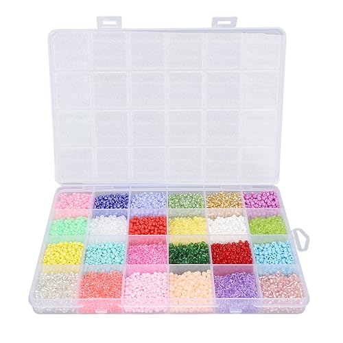 24 Farben Rundes Glasperlen -Kit mit Buchstabenperlen für DIY -Schmuckherstellung und Fundlagen von Yctze