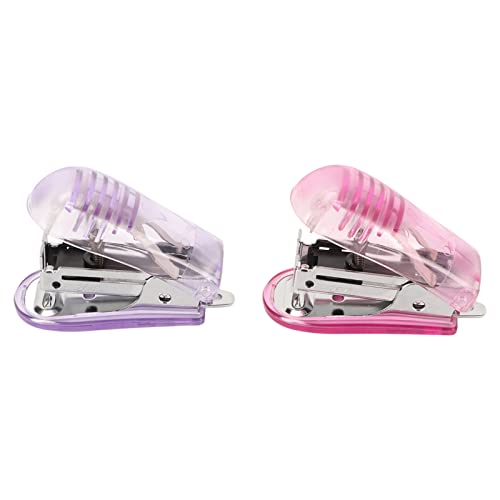 2pcs Hefter Tragbarer 20 Blätter Acity Handheld L Struktur Hefter mit Nadel R, E & E (Weißblau) (Purpur Rosa) von Yctze