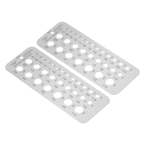 2pcs -duty Bohrer Bitmesswerte Edelstahl -Messwerkzeug mit 29 Löchern Zur Genauen Größe von Bits /16 /2in von Yctze