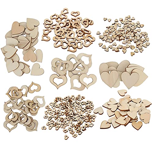 400pcs Herzförmiges Holz ES für DIY -FTS, W -Dekorationen und Heimakzente von Yctze