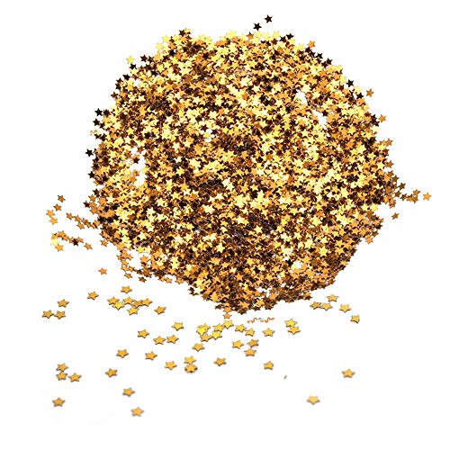 50G Pet Stars Pailletten für DIY -Accessoires - kein Loch, Farbenfrohe Ionen für Geburtstagsfeierdekoration (GOLD) von Yctze