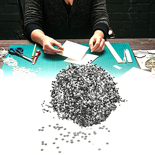 50G Pet Stars Pailletten für DIY -Accessoires - kein Loch, Farbenfrohe Ionen für Geburtstagsfeierdekoration (SILVER) von Yctze