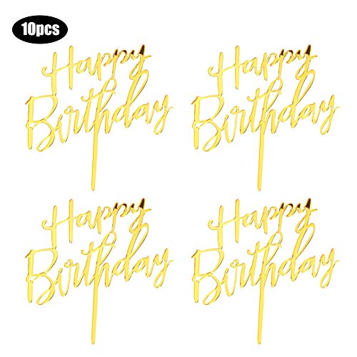 Acryl-Kuchenaufsatz mit Kartenflagge, Cupcake-Topper für Geburtstagsfeier, Hochzeitstorte, Dekorationen, Perfekte Kuchen-Picks für Geburtstag, Hochzeit, Party-Topper, von Yctze