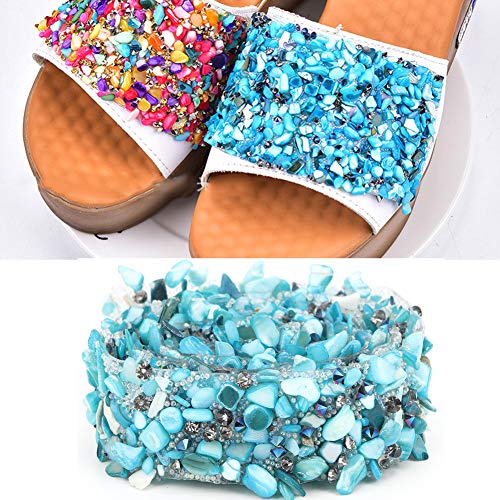 Buntes Glitzer - -Trimmband für DIY Handwerk & Kleiderdekoration (2 cm breit blaue Kieskautschukstreifen) von Yctze