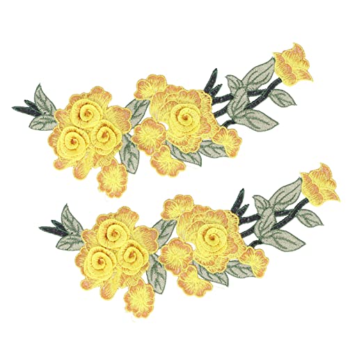 Einzigartige Gestickte Blumenflecken für DIY -Kleidung, Accessoires auf Westen, Hüte, Taschen, Gelb (YELLOW) von Yctze
