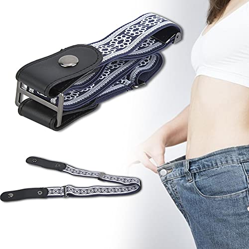 Elastische Bequeme Taillengürtel für Männer und Frauen, Stilvolles Gedrucktes Design, für Keine Schnalle Erforderlich (Blau drucken) von Yctze