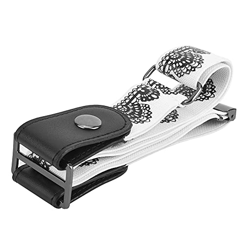 Elastische Bequeme Taillengürtel für Männer und Frauen, Stilvolles Gedrucktes Design, für Keine Schnalle Erforderlich (Weiß drucken) von Yctze