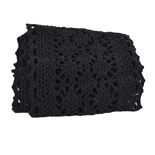 Exquisite Vintage -Spitze T 0 Yard e Baumwollband für W -Party -Dekorationen und Fingsting (BLACK) von Yctze
