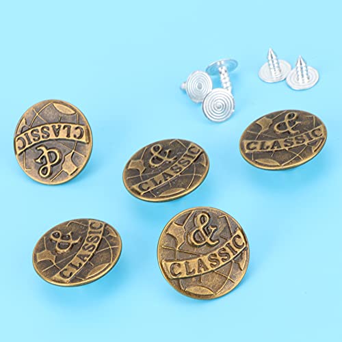 Jean Button, Iron Jean Button 10 Stück Beliebt 20 Mm Vintage Jean Clasp Praktischer Jean - mit Thread (20mm Bronze (Nr. 2)) (20 mm Bronze (Nr. 6)) von Yctze