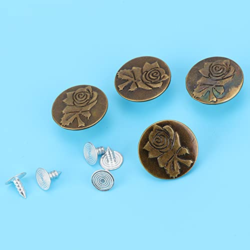 Jean Button, Iron Jean Button 10 Stück Beliebt 20 Mm Vintage Jean Clasp Praktischer Jean - mit Thread (20mm Bronze (Nr. 2)) von Yctze