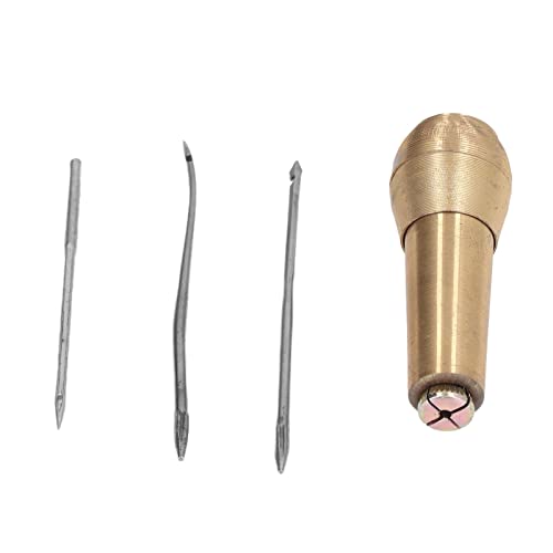 Ledernähung Awl Kit mit Messinggriff - Handstich -Nadel -Werkzeugset für -Lederproduktion und Schuhreparatur Optimiert von Yctze