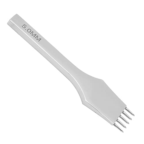Lederstaffelmeißel - 5mm Mehrfacher Lochpunsch für das Einfache Nähen und das Handwerkswerkzeug (5 Zähne) von Yctze
