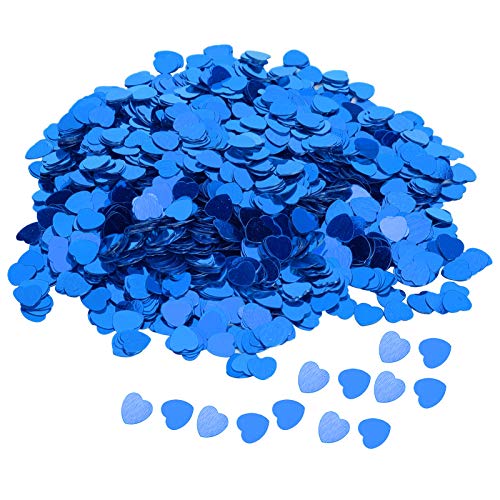 Partyzubehör, Herzförmiges Konfetti aus PVC-Materialien, Party für Geburtstags-Hochzeitsaktivität (BLUE) von Yctze