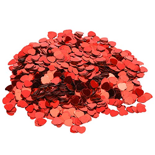 Partyzubehör, Herzförmiges Konfetti aus PVC-Materialien, Party für Geburtstags-Hochzeitsaktivität (Rot) von Yctze