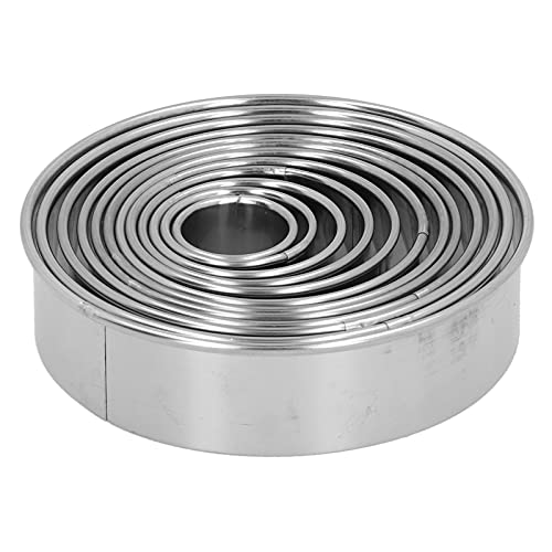 Rundes Stanzformen-Set aus Edelstahl, 12-teilig, Kreisförmige Stanzformen für Teig, Ton und Weiche Gegenstände mit Praktischer Aufbewahrungsbox Rundes Stanzformen-Set aus Edelstahl, 12-teilig, Kreisförmige Stanzformen für Teig, Ton und Weiche Gegenstände mit Praktischer Aufbewahrungsbox von Yctze
